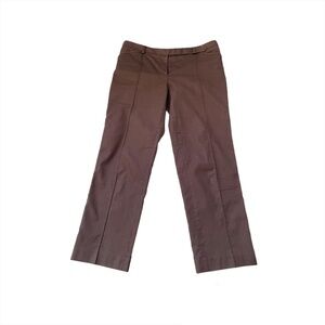 Diane Von Furstenberg Brown Cotton Cropped Pants Sz 10
